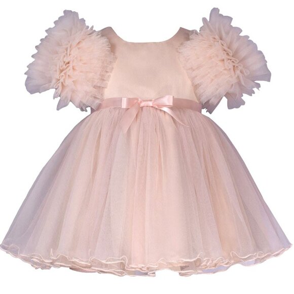 Bonnie Jean Girls 3M-4T Blush Puff Sleeve Special Occasion Dress